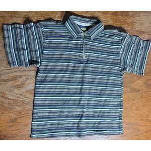 Vintage y2k 90s Striped‎ Top grunge indie Size Sm Collared 1/4 Zip